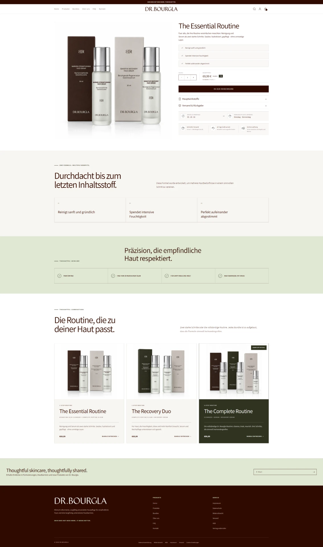 DR.BOURGLA Produktseite The Essential Routine