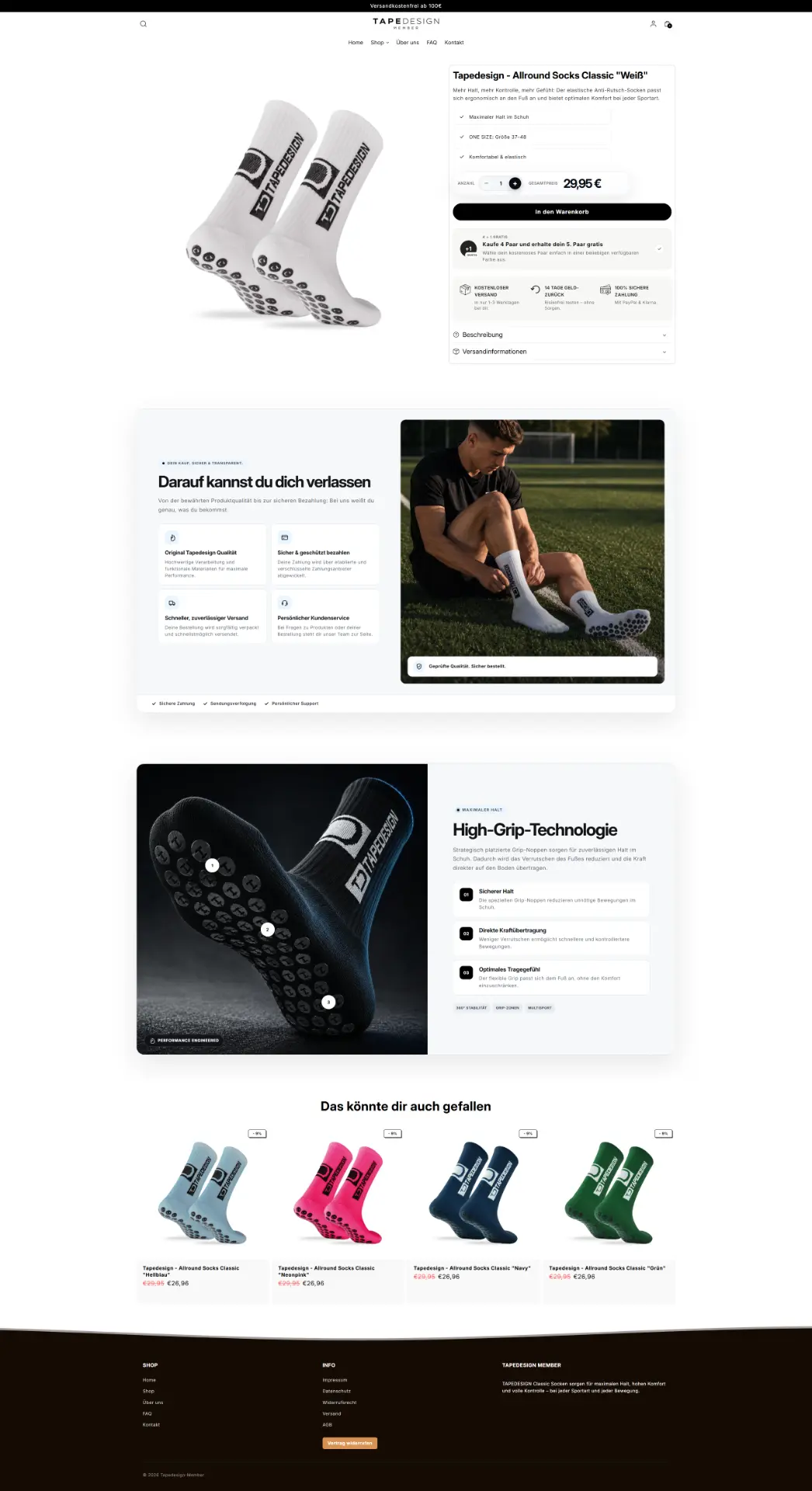 TAPEDESIGN Member Produktseite Allround Socks Classic