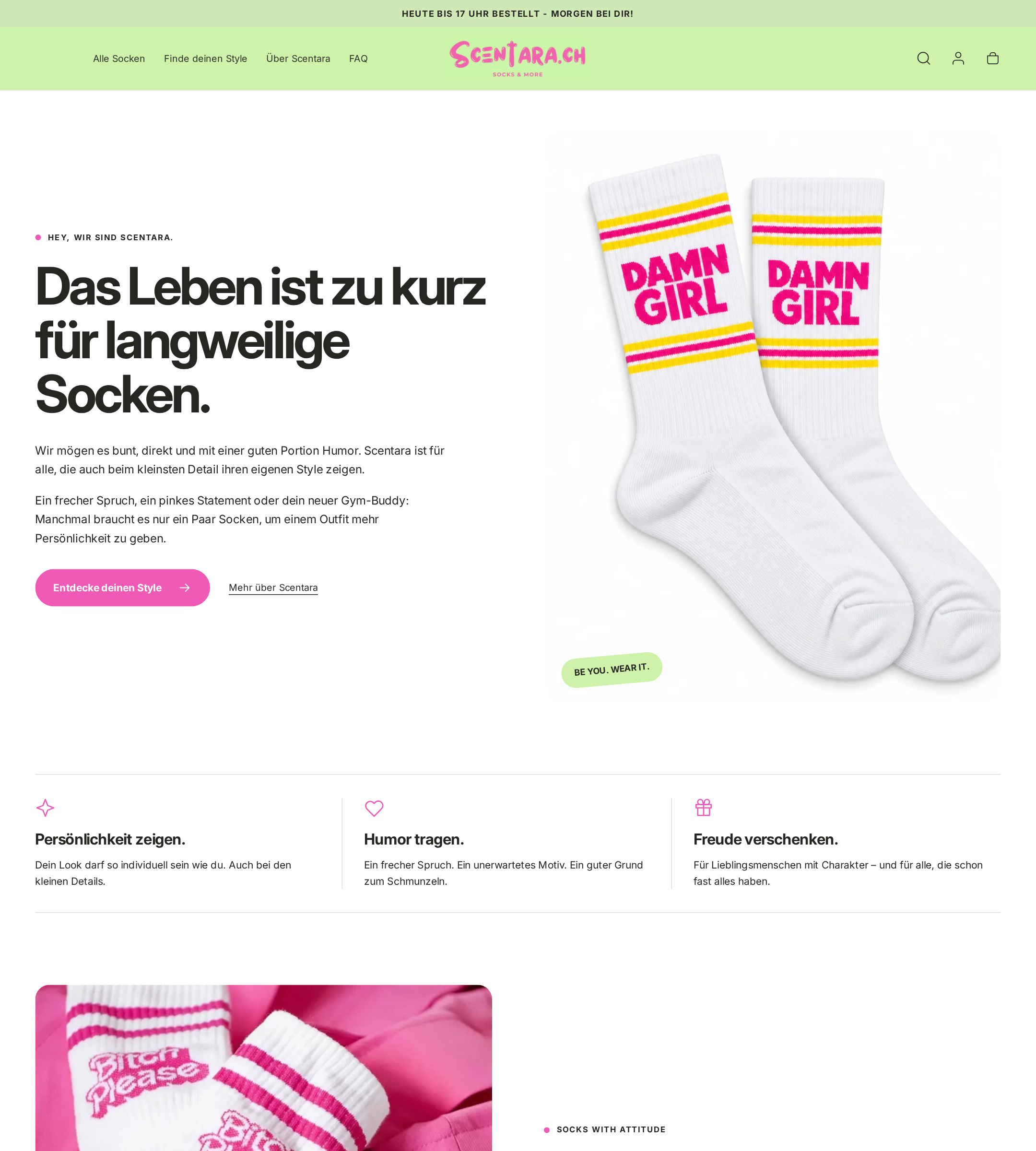 Scentara Über-uns-Seite mit Markenstory