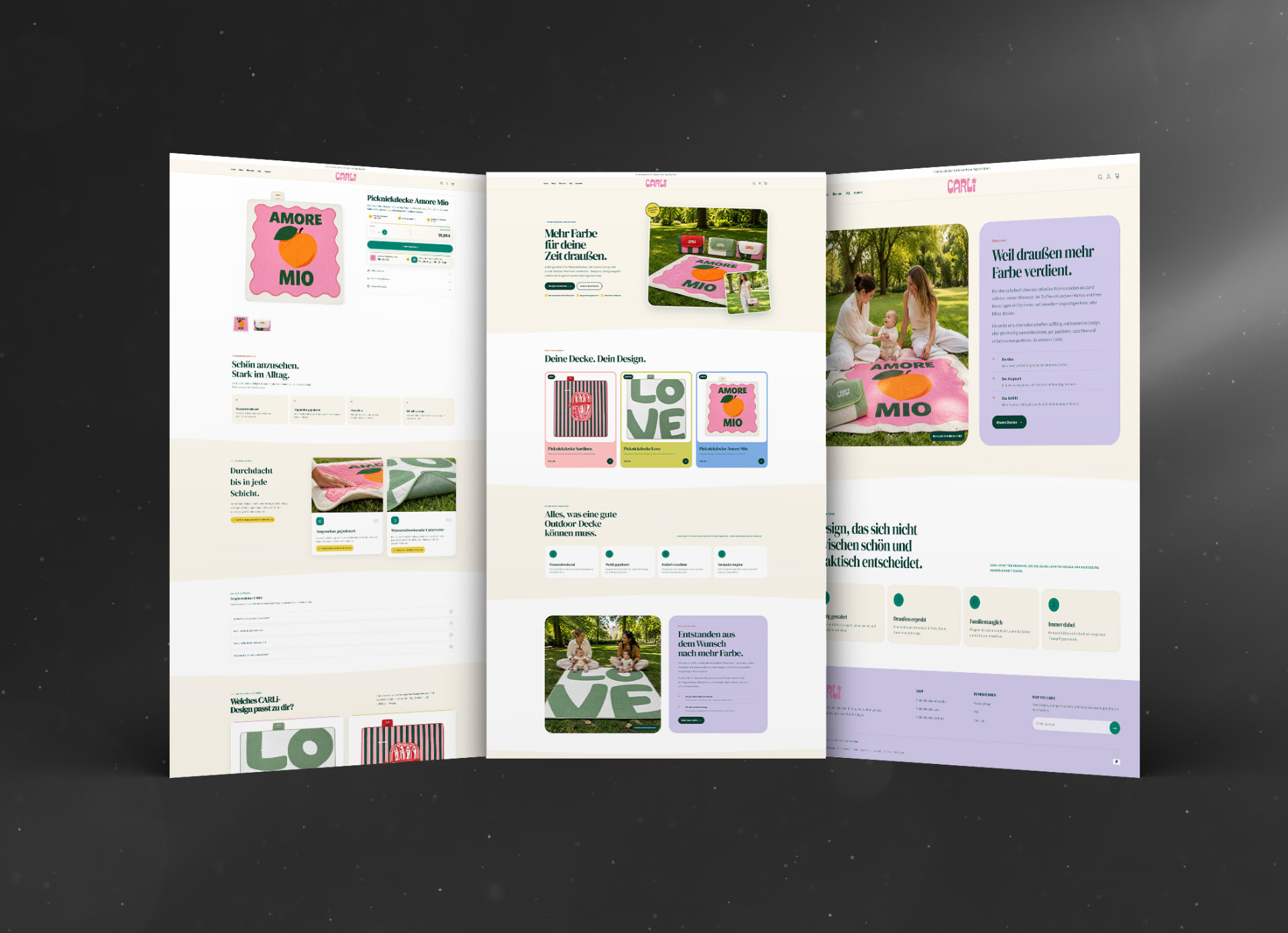 CARLi Shopify Shop – Seitenübersicht