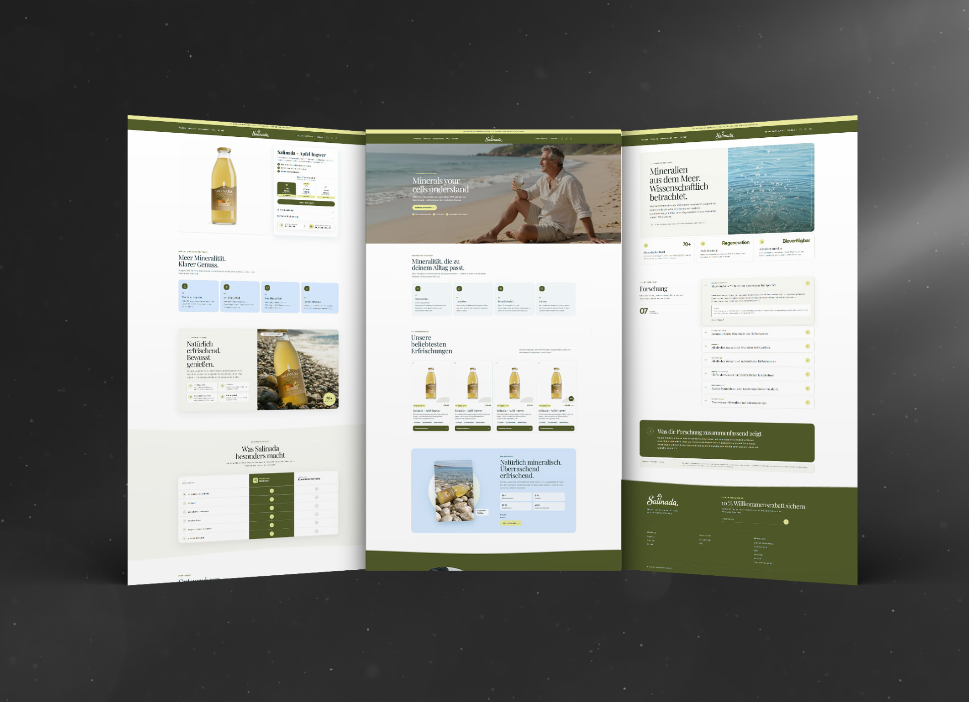 Salinada Shopify Shop – Seitenübersicht