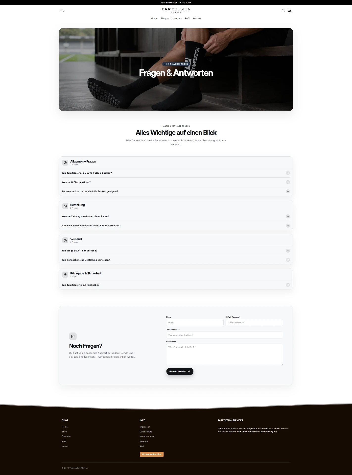 TAPEDESIGN Member FAQ-Seite mit Fragen und Antworten